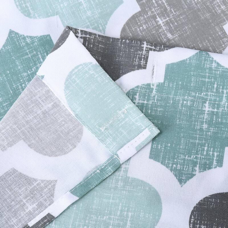 Quatrefoil Print Cotton Blend Fabric Shower Curtain