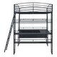 preview thumbnail 6 of 16, Full Size Loft Bed with 4 Layers of Shelves and L-shaped Desk USB Ports and Wireless Charging, Black