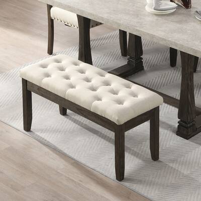 Button Tufted Upholstered Dining Bench