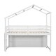 preview thumbnail 9 of 8, Playhouse Design Loft Bed with Roof Frame, Under Bed Shelving Storage, Guardrails, Ladder, Twin, White