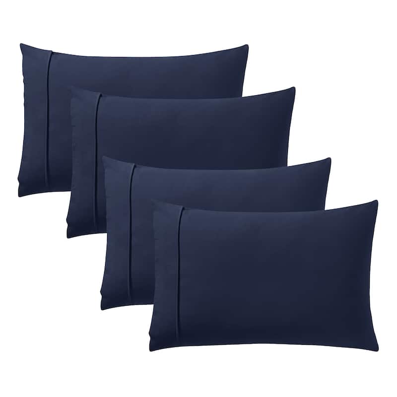 1500 Supreme Collection Microfiber Flannel Pillowcase 4 Pack - Standard - Navy