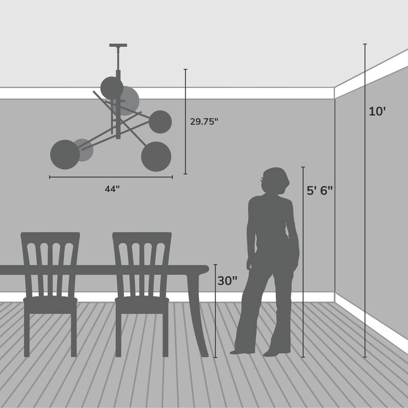 Hunter Farling 6-Light Chandelier - Entry, Dining Room, Living Room - Contemporary, Transitional - Adjustable