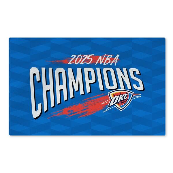 slide 2 of 6, NBA Oklahoma City Thunder 2025 Champs Worthy Washable Rug 20 x 32 inches - 20x32 inches