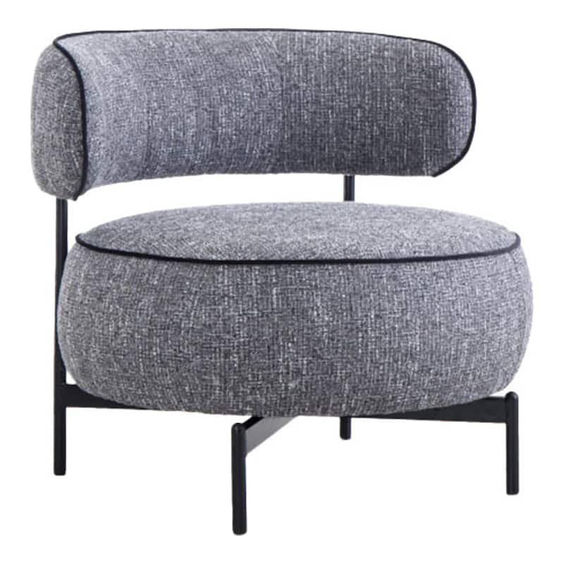 24/7 Shop At Home Modern Corduroy Upholstered Curved Back Swivel Chair - Dark Grey