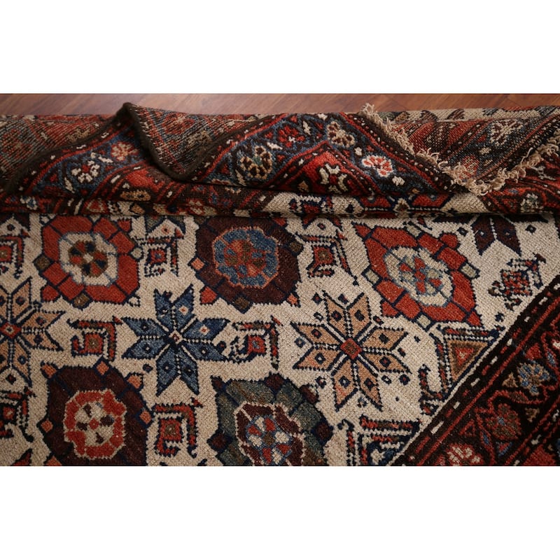 Pre-1900 Antique Vegetable Dye Senneh Persian Wool Carpet - 4'0" x 11'7"