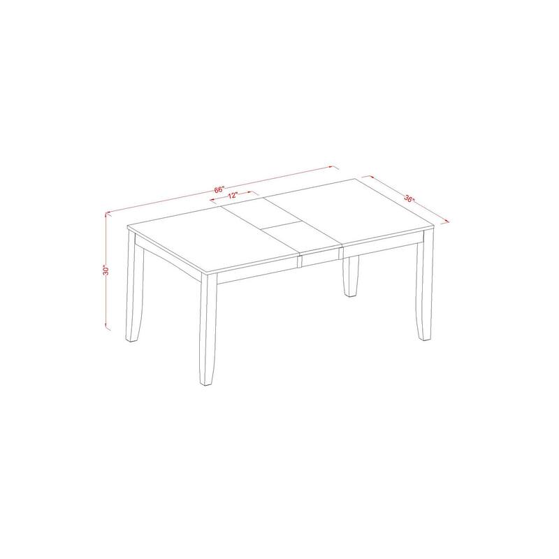 Rectangular Dining Table 36x66 Espresso Finish Extendable Table - 66
