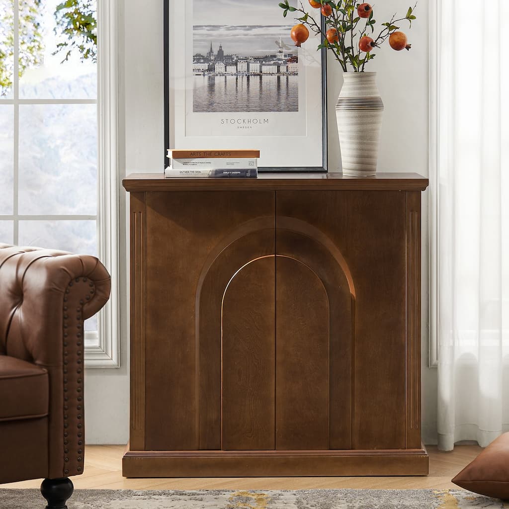 Rando Transitional 35'' Tall 2-Door Accent Cabinet with Adjustable Shelves by HULALA HOME