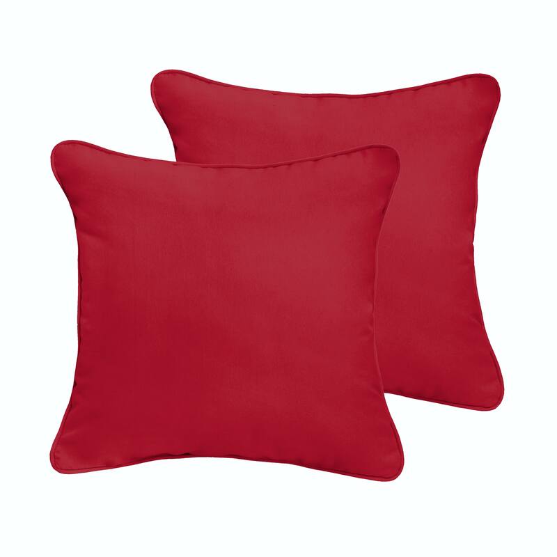 Crimson Red Corded Indoor/ Outdoor Pillow Set (Set of 2)