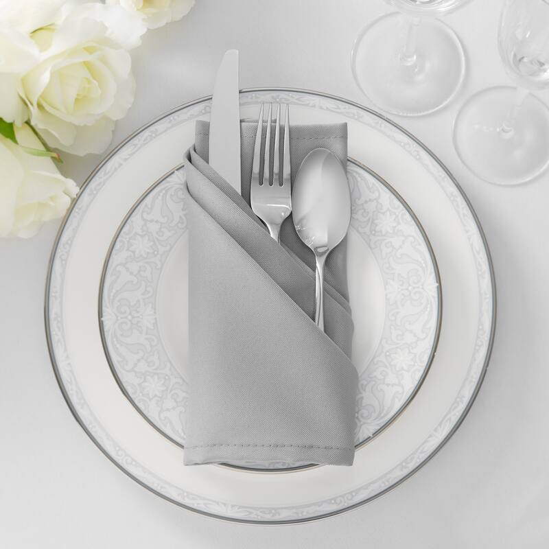 12 Pack 17 Inch Polyester Cloth Dinner Napkins for Party Restaurant