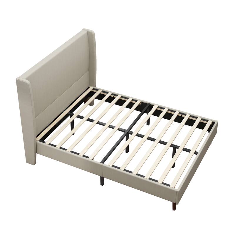 Queen Size High Headboard Upholstered Bed