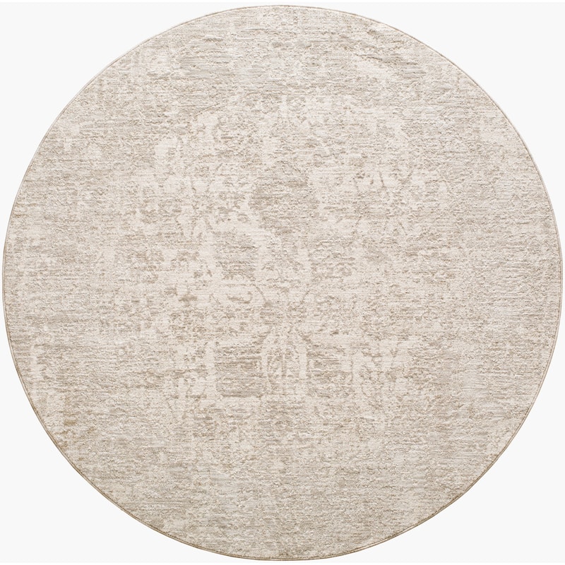 Livabliss Casual Masterpiece Abstract Area Rug - 7'10" x 7'10" Round - Medium Gray