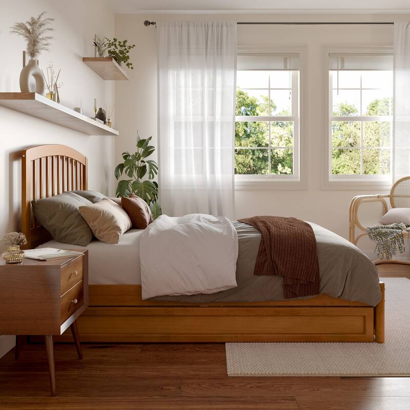 Lucia Platform Bed with Panel Footboard and Twin Trundle