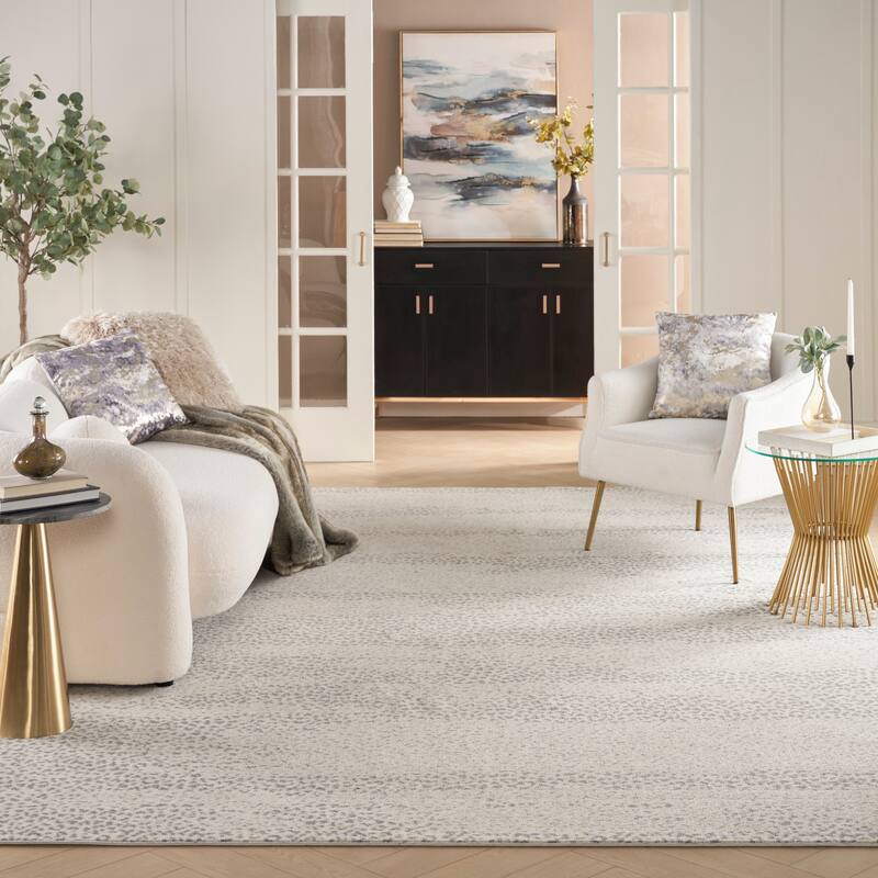 Nourison Home Elegance Indoor only Grey Abstract Area Rug