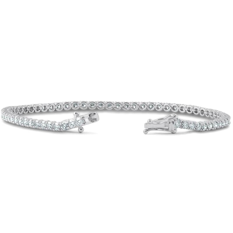 Bliss Diamond 4 Carat TW Round Cut Diamond Tennis Bracelet White Gold Lab Grown