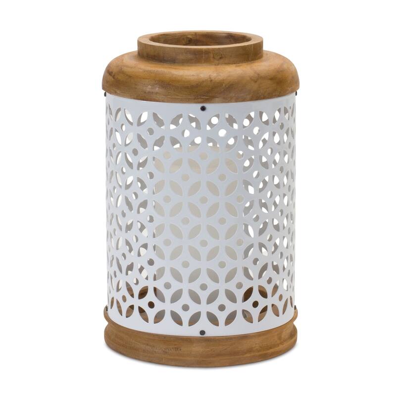 Geometric Punched Metal Lantern (Set of 2)