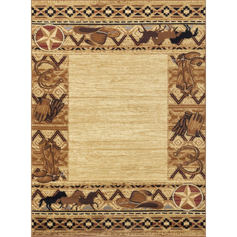 Tribes GC_YLS4011 Beige Southwest Area Rug - 7'10 x 10'3