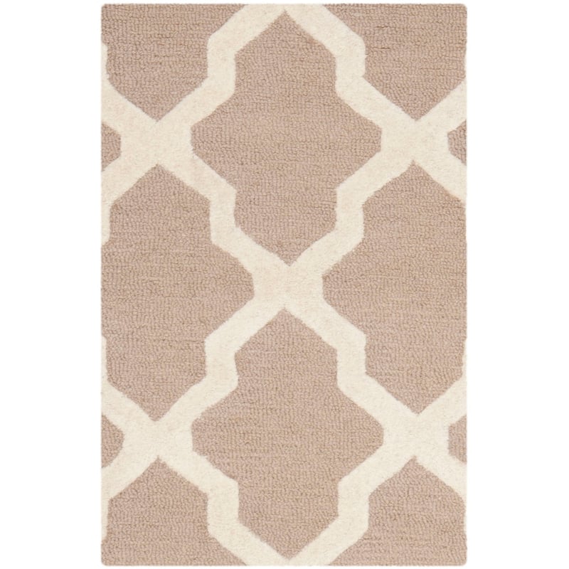 SAFAVIEH Handmade Cambridge Eirny Moroccan Trellis Wool Rug - 2' x 3' - Beige/Ivory