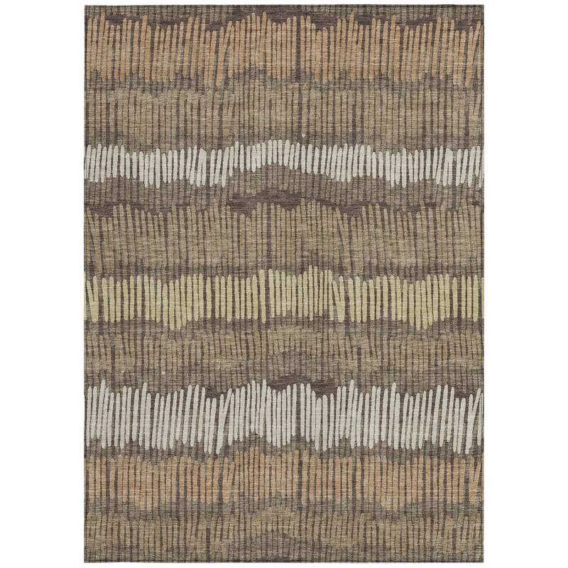 HomeRoots Striped Transitional Rectangle Outdoor Rug