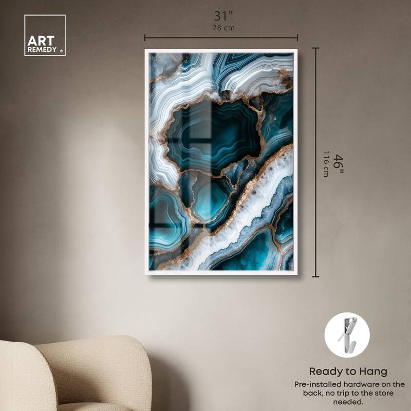 Teal Tectonic I Shadowbox by Art Remedy
