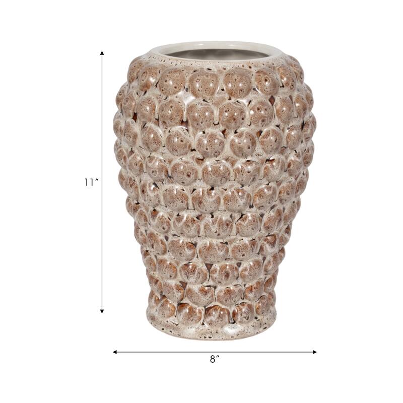 Sagebrook Home Ceramic Essence, Brown, Novelty - Unique Decorative Vase for a Modern Home