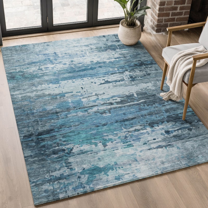 Premium Washable Super Soft Abstract Ombre Mayfield Rug - Blue - 5' x 7'6"