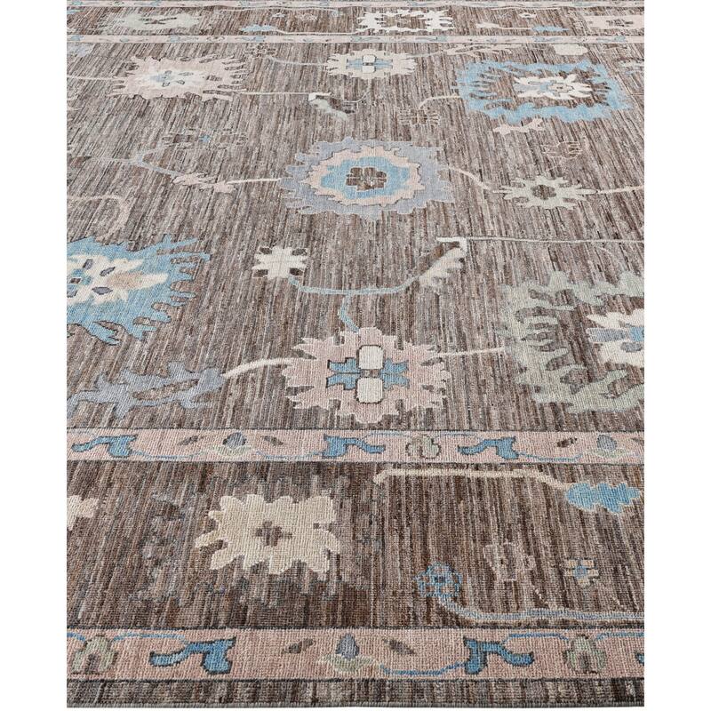 Oushak One-of-a-Kind Hand-Knotted Area Rug - Brown - 9' 11" x 13' 8"