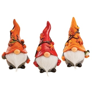 Hand-Painted Fall Gnome Sitter Figurines - Set of 3 - 12.750 x 9.630 x ...