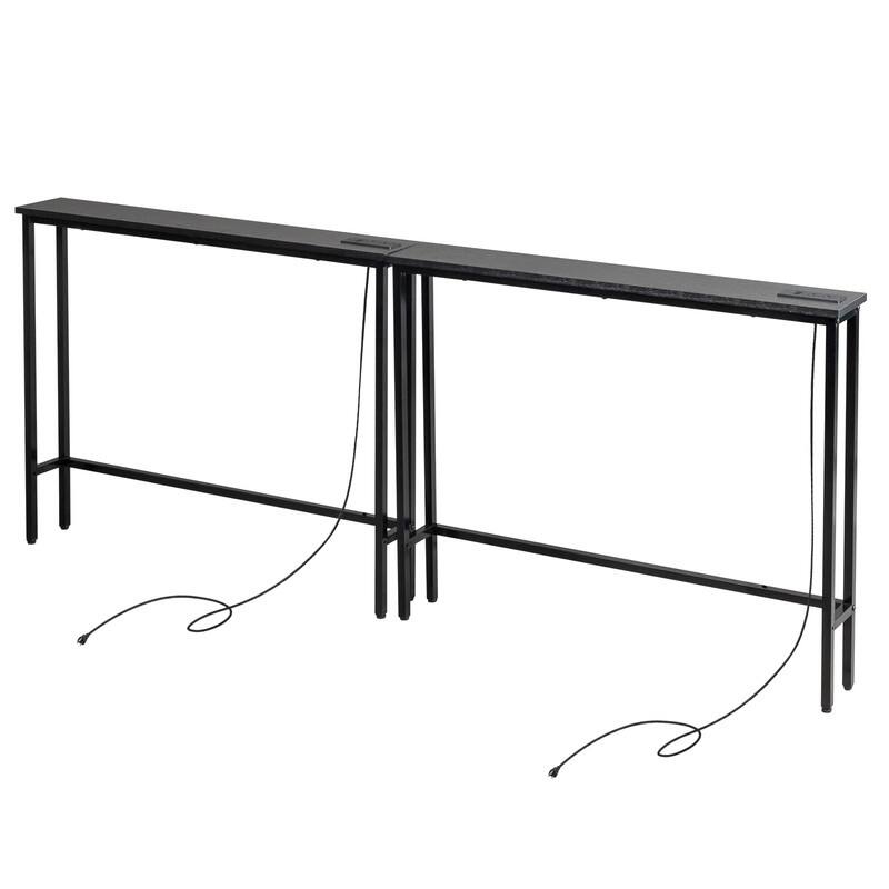 2-piece Set Triamine + Iron 200 * 15 * 79cm with Power Strip Foyer Table