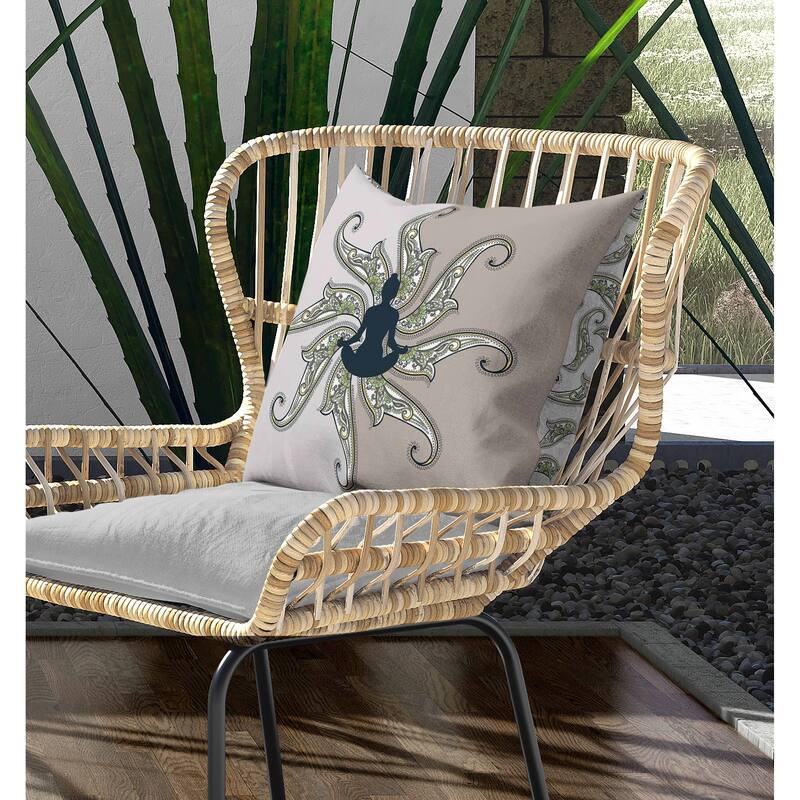 Mystic Silence Indoor/Outdoor Reversible Throw Pillow Pink and Platinum