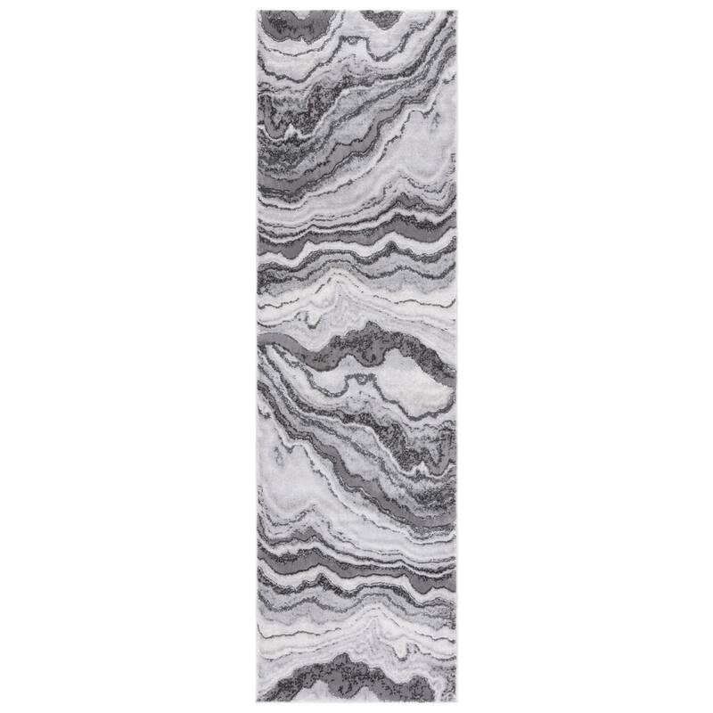 SAFAVIEH Craft Frantzeska Modern & Contemporary Rug - 2'3" x 8' Runner - Grey/Dark Grey