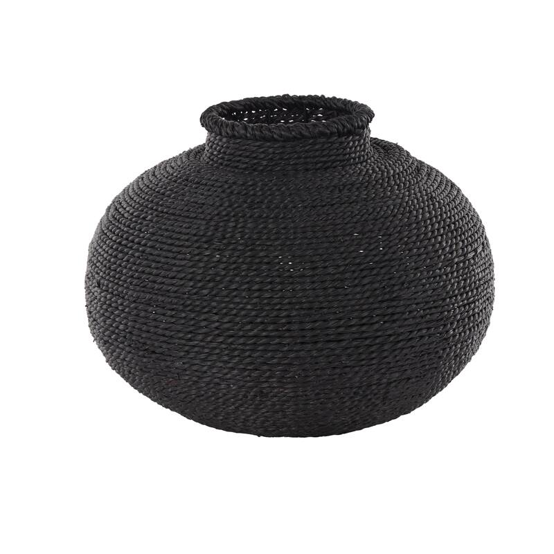 Black Metal Handmade Wrapped Pot Decorative Vase