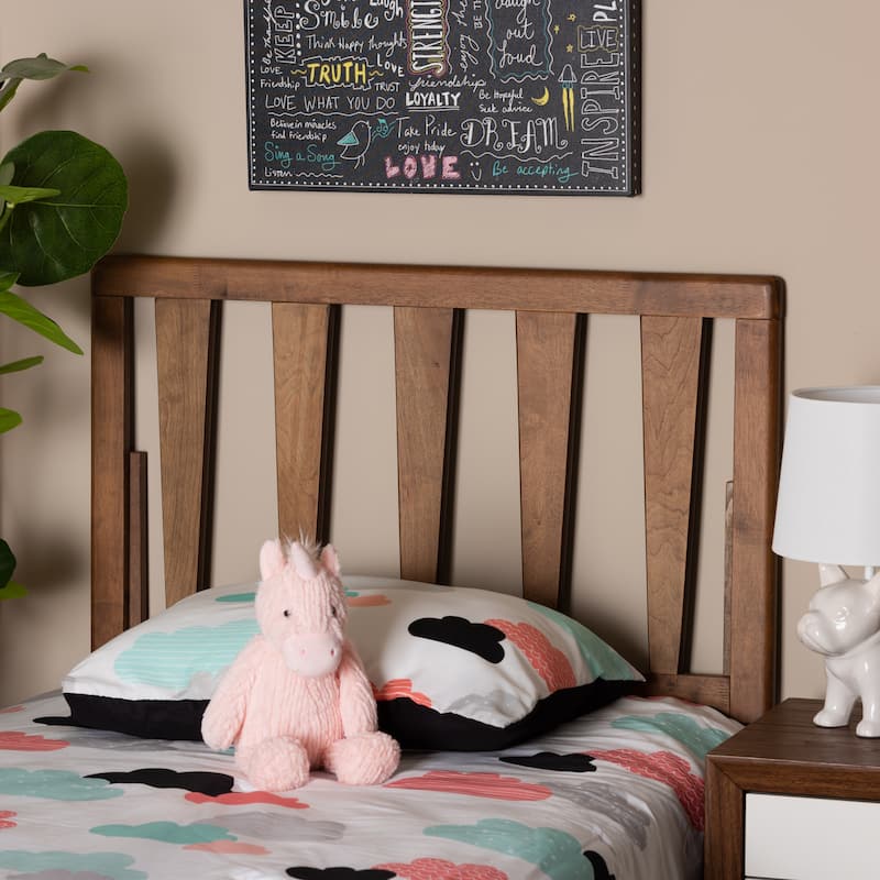 Duncan Contemporary Ash Walnut Finished Wood Headboard