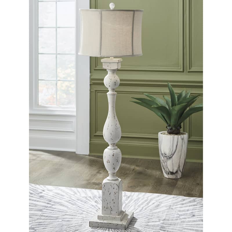 Signature Design by Ashley Madsbrook White/Beige Floor Lamp - 18.38" W x 18.38" D x 62.25" H