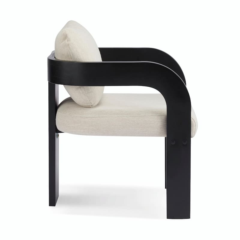 2-Pack Dining Chairs - Fabric with Pillow Back, Solid Wood Frame