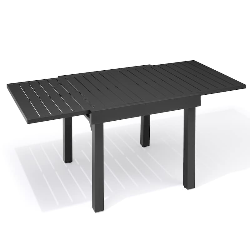 Pellebant Outdoor Extendable Patio Dining Table - 63" / 31.5" (L) x 31.5" W x 29.5" H