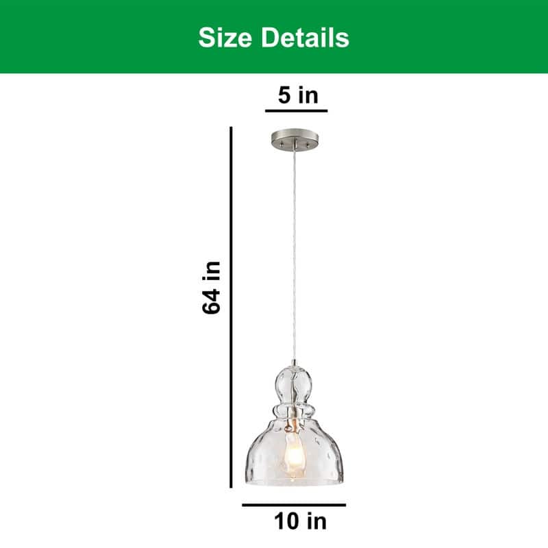 10 INCH hallway light brushed nickel pendant light glass, metal modern hanging light