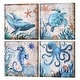 preview thumbnail 2 of 11, Monterey Bay Nautical Ocean Vintage Canvas Wall Art Print, 4 Piece Set
