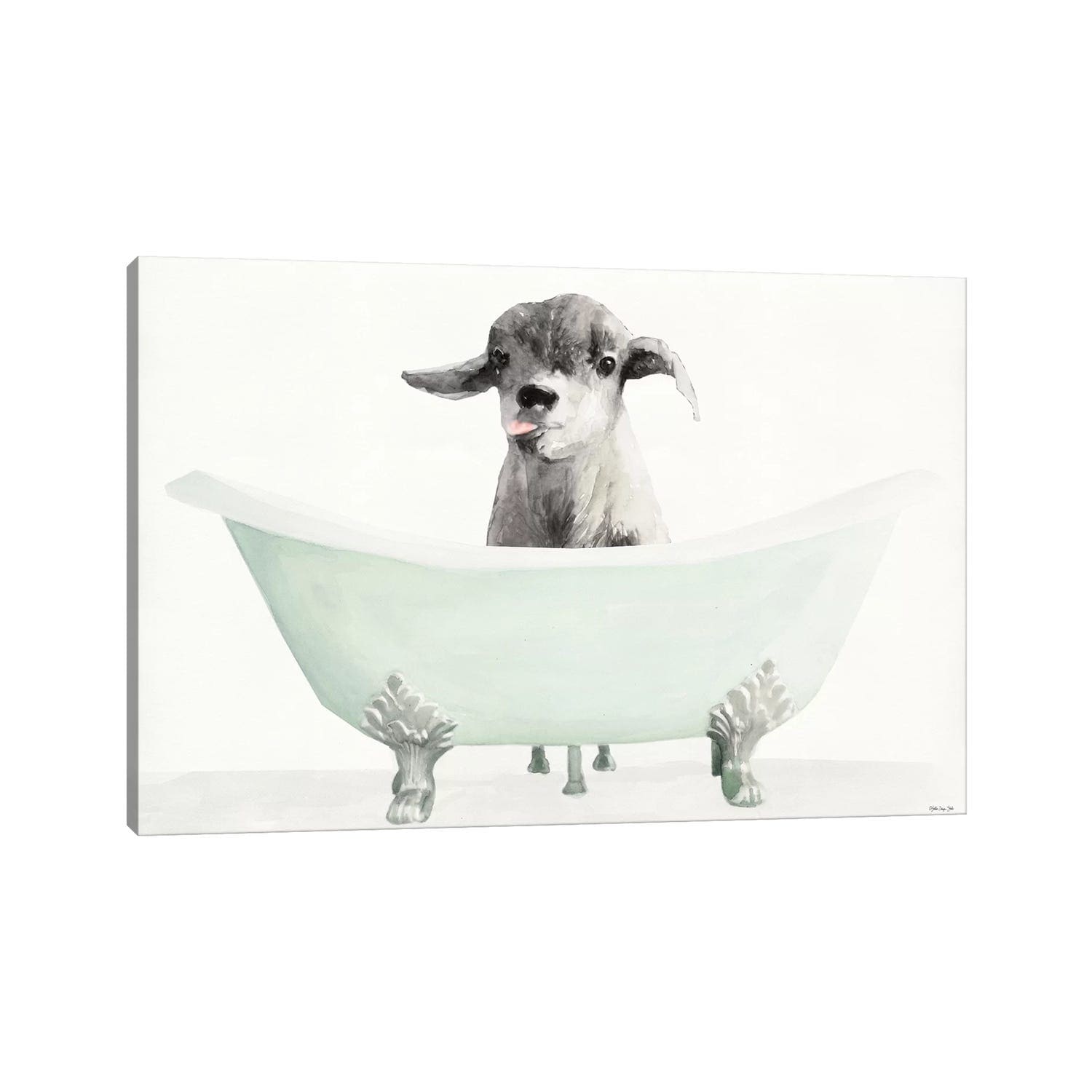 iCanvas "Vintage Tub with Goat" by Stellar Design Studio Canvas Print
