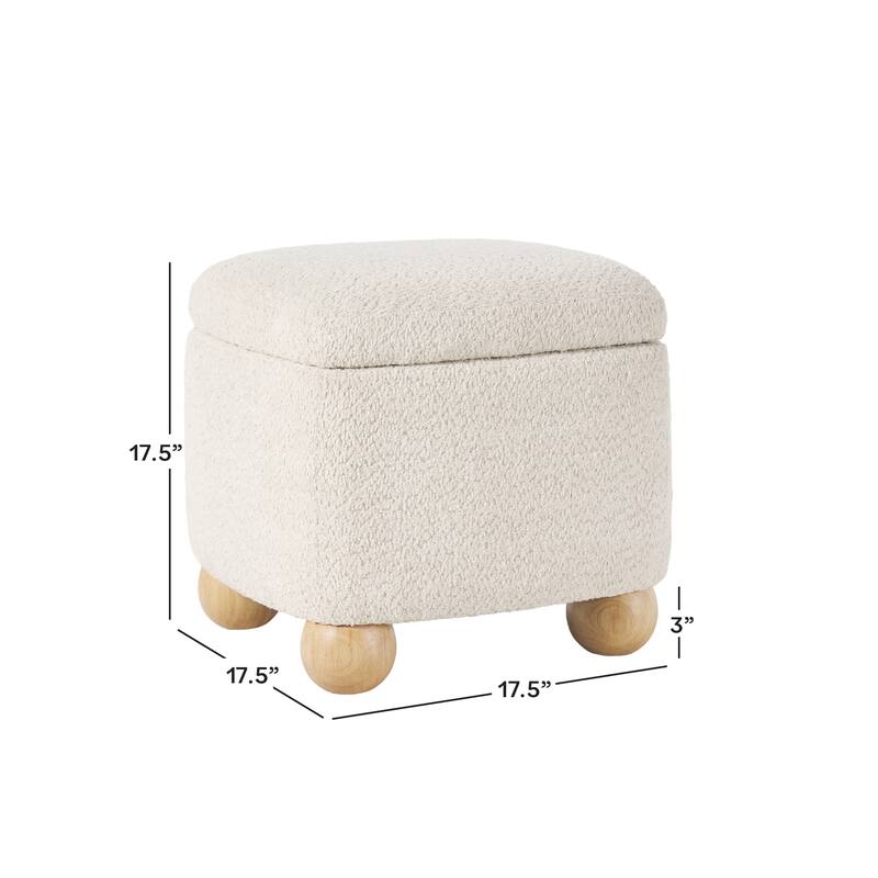 Walker Edison Contemporary Boucle Small Storage Ottoman