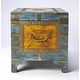 preview thumbnail 5 of 8, Nador Hand-Painted Brass Inlay Storage Trunk Coffee Table