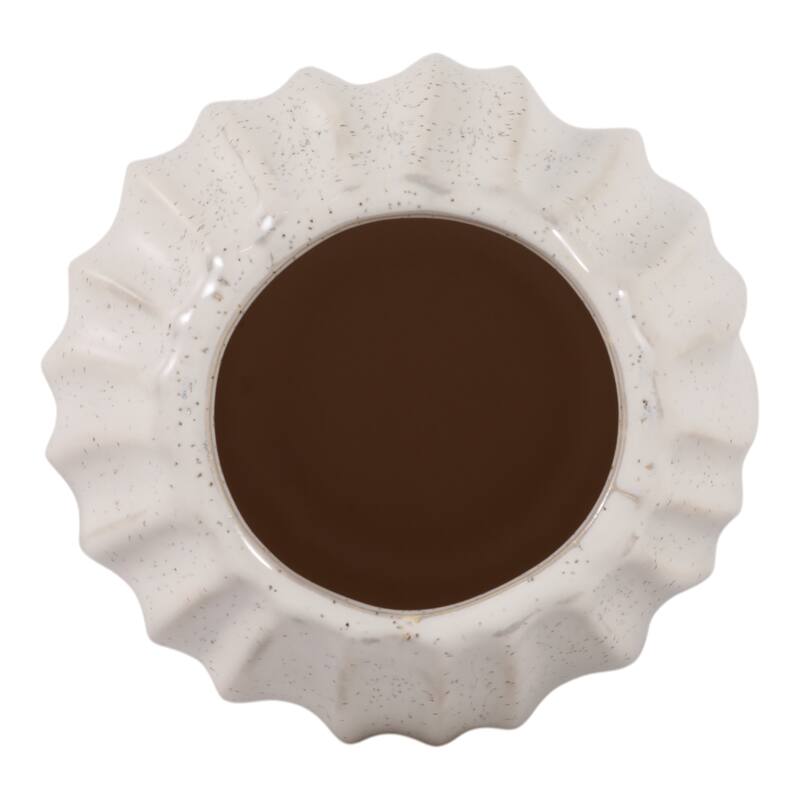 Contemporary Ceramic Sculpted Tall Vase Inspired Design - Ivory