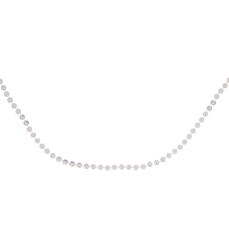 33'x0.25" Shiny Clear Iridescent Beaded Artificial Christmas Garland