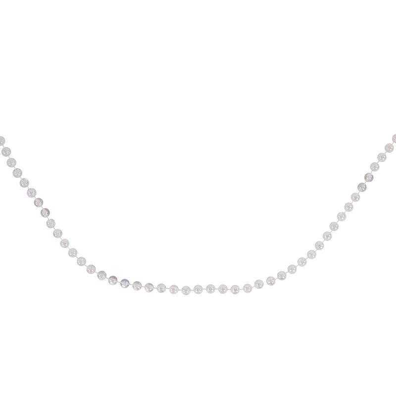 Clear Iridescent Beaded Artificial Christmas Garland Unlit
