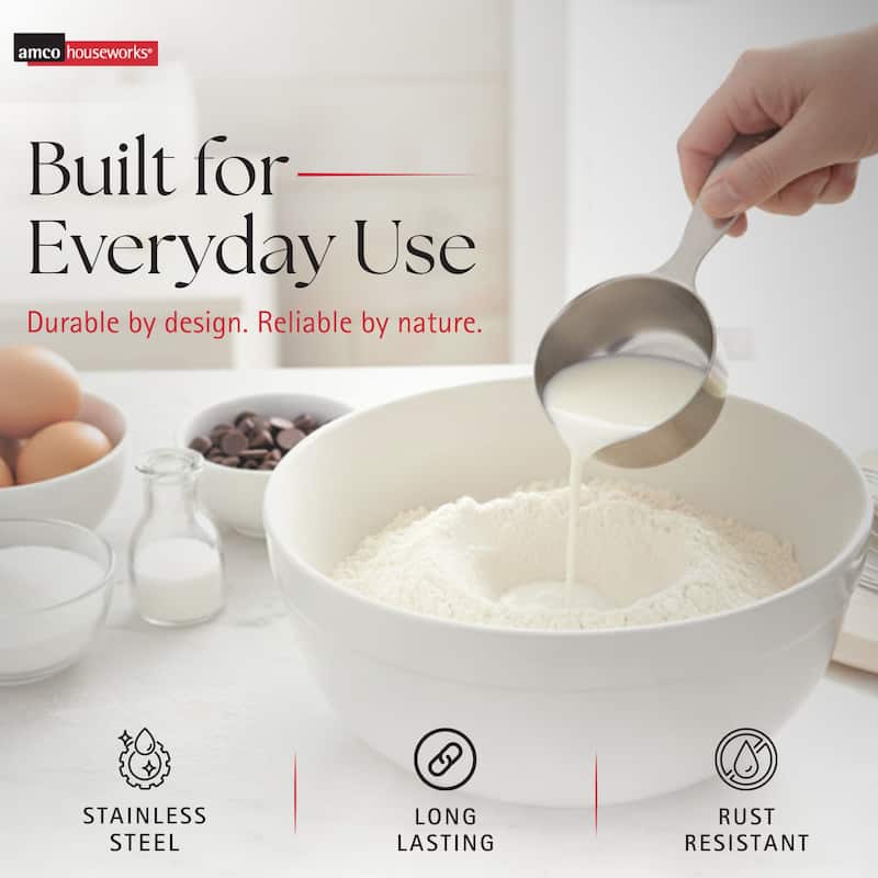 Amco Advanced Performance Set of 4 Measuring Cups - 1 cup, 1/2 cup, 1/3 cup, & 1/4 cup