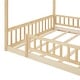 preview thumbnail 72 of 71, Kids Bed Frame, House Shape Floor Platform Bed Frame, Twin/Full Size Wood Bed with Fence for Child/Teens/Girls/Boys