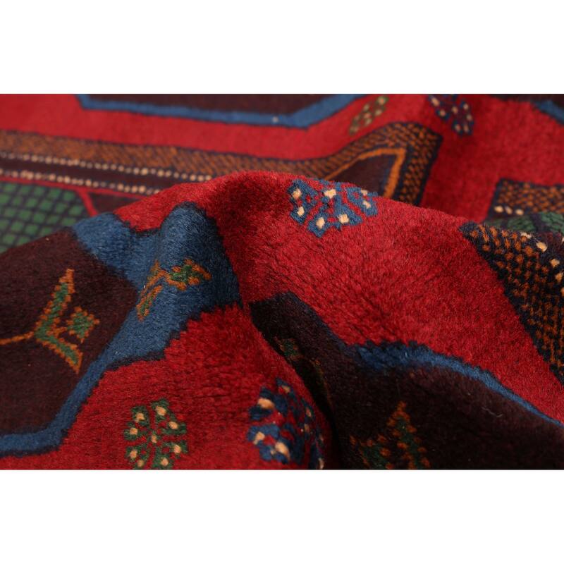 ECARPETGALLERY Hand-knotted Teimani Red Wool Rug - 3'8 x 6'4