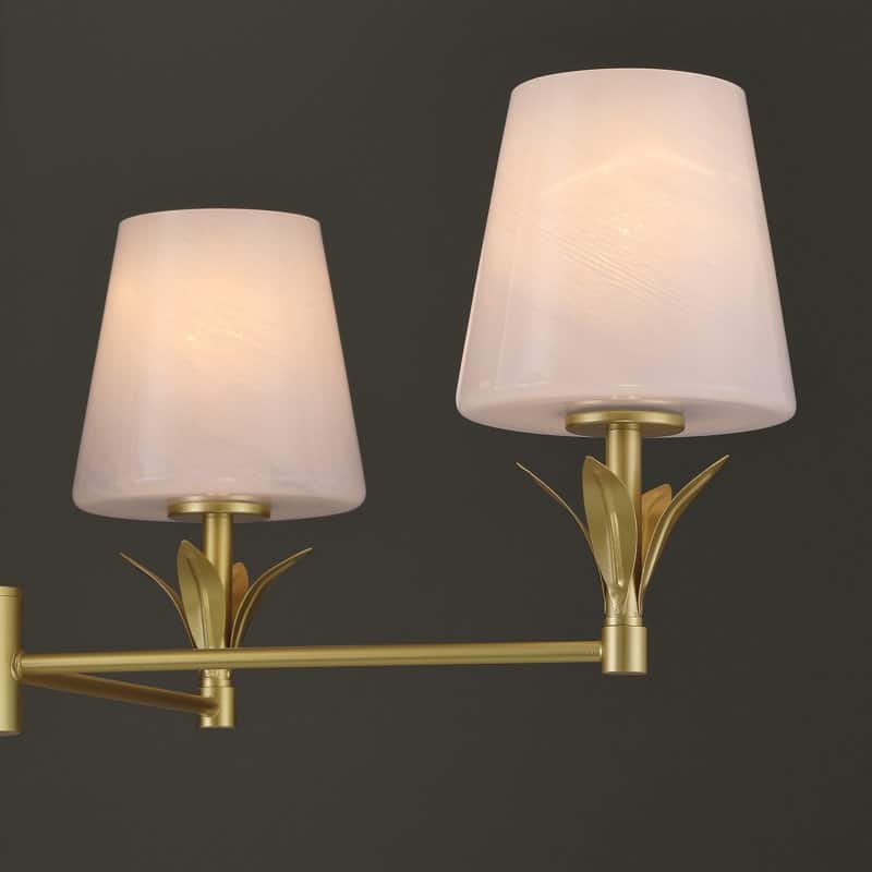 Acroma - 4 Light Gold Steel & Glass Dimmable Modern Linear Chandelier - N/A