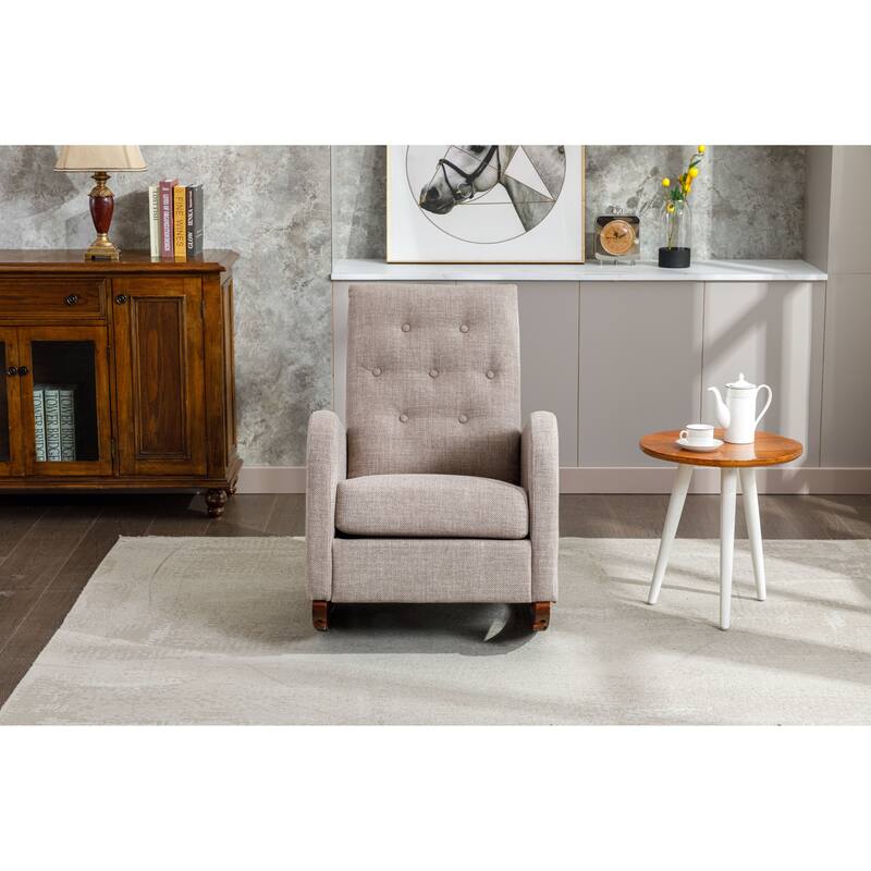 High Back Rocking Chair,Comfortable Rocker Fabric Padded Seat,High Back Armchair