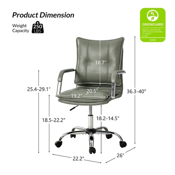Zarina Mid-century Modern Swivel Height-adjustable Office