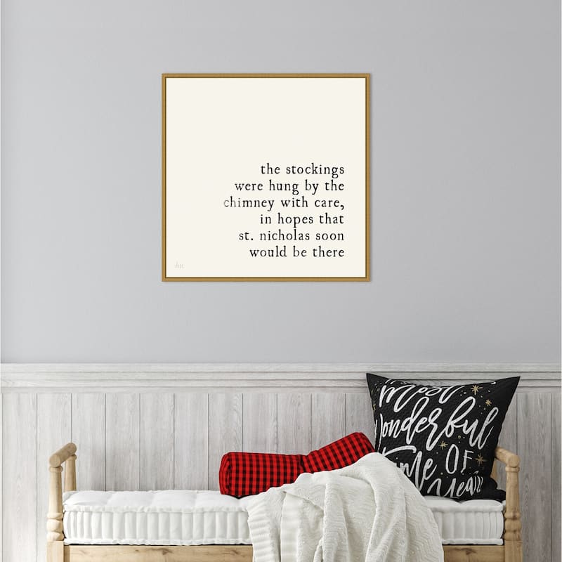 Simple Christmas II Cream by Laura Marshall Framed Canvas Wall Art